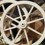 wooden cart wheel