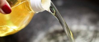 Pour out sunflower oil